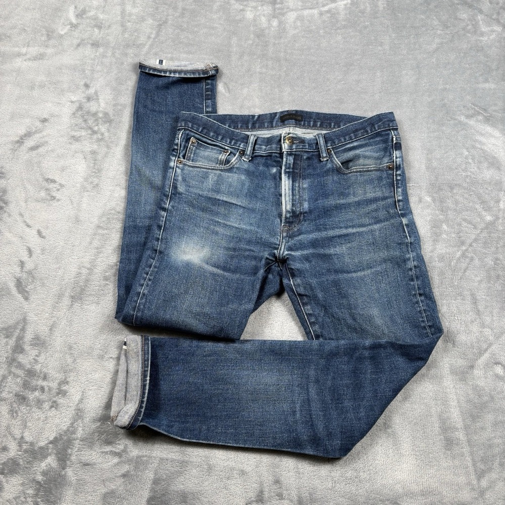 Uniqlo Kaihara Japanese Selvedge Denim Jeans Mens 32x29 Slim Mid Rise Straight